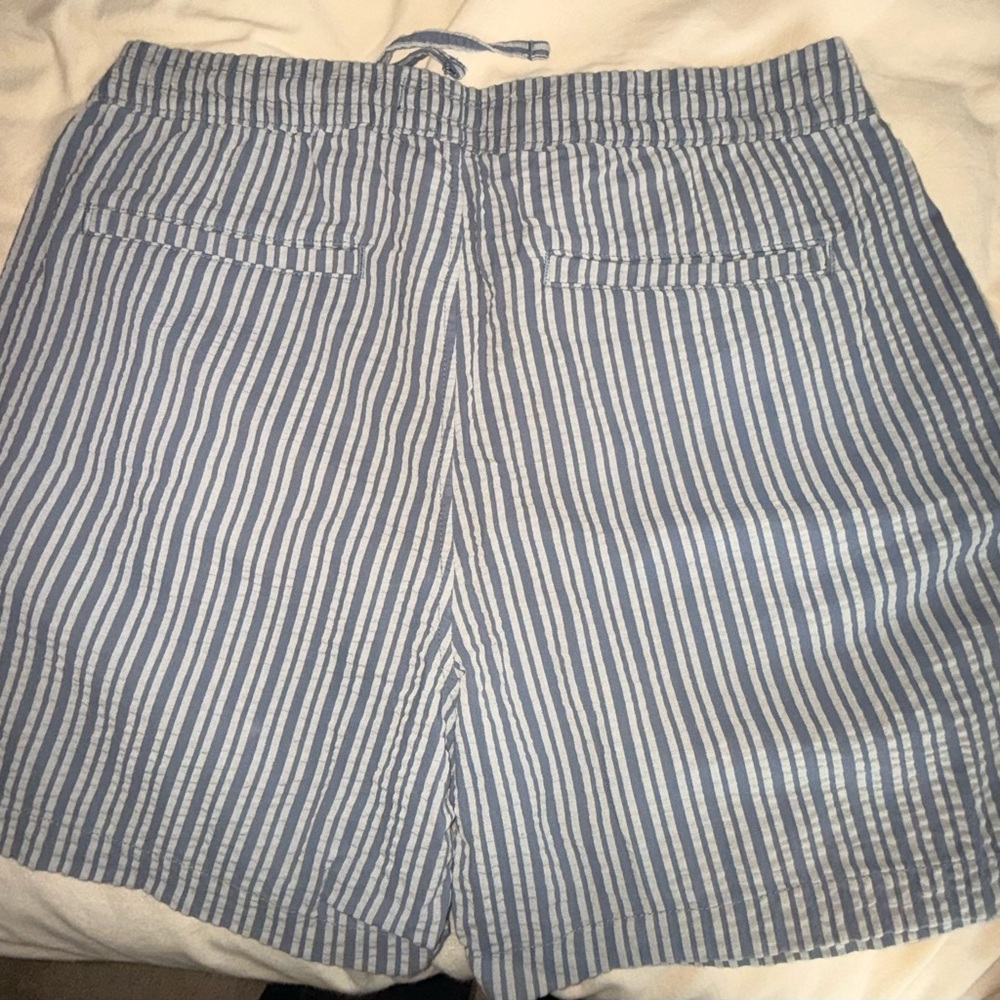 Abercrombie & Fitch Blue Seersucker Pull-On Short 6”